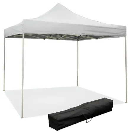 Gazebo da Giardino 3x3 a Fisarmonica Impermeabile Bianco con Sacca