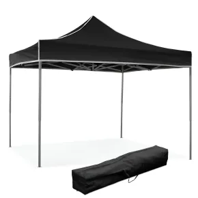 Gazebo da Giardino 3x3 a Fisarmonica Impermeabile Nero con Sacca