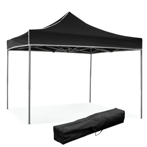 Gazebo da Giardino 3x3 a Fisarmonica Impermeabile Nero con Sacca