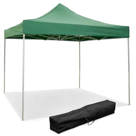 Gazebo da Giardino 3x3 a Fisarmonica Impermeabile Verde con Sacca