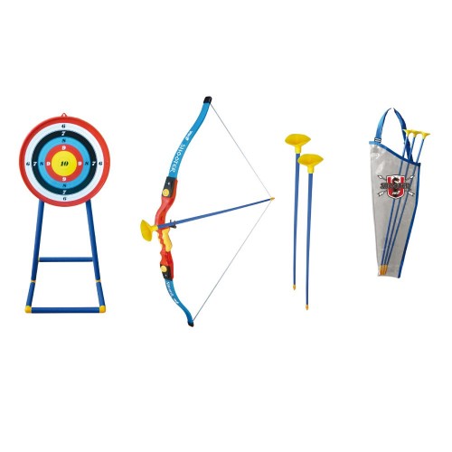 Arciere Junior Set Arco 3 Frecce Ventosa Bersaglio Faretra Tracolla Gioco Bimbi