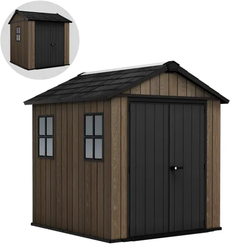 Keter Apex Casetta da Giardino in Resina Effetto Legno 230x224x246 cm