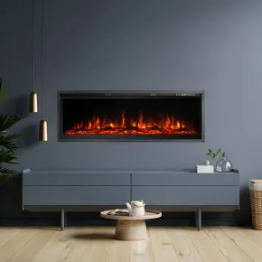 Camino Elettrico a Incasso Frontale 1500 W Effetto Fiamma Colorata 3D 2