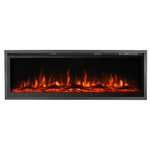 Camino Elettrico a Incasso Frontale 1500 W Effetto Fiamma Colorata 3D