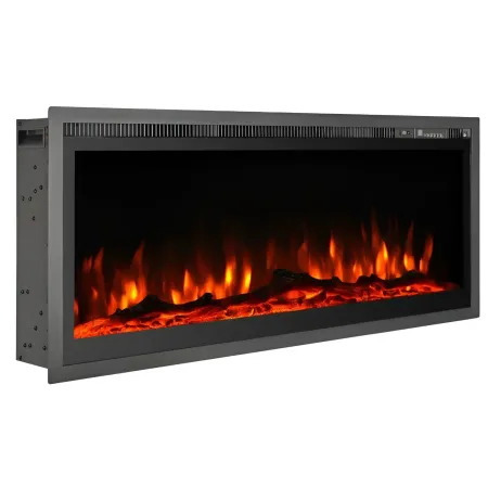 Camino Elettrico a Incasso Frontale 1500 W Effetto Fiamma Colorata 3D