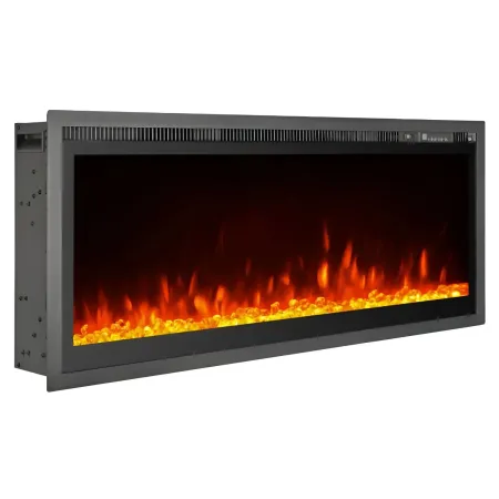 Camino Elettrico a Incasso Frontale 1500 W Effetto Fiamma Colorata 3D
