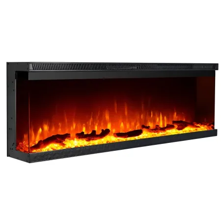Camino Elettrico a Incasso 3 Lati 1500 W Effetto Fiamma Colorata 3D