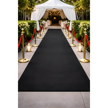 Tappeto Moquette 1x30 m Nero Passatoia Antiscivolo da Esterno Interno