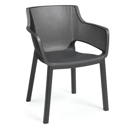 Set 6 Sedie da Esterno Keter Grafite Impilabili Resistenti UV Moderne