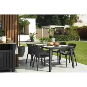 Set 6 Sedie da Esterno Keter Grafite Impilabili Resistenti UV Moderne 2