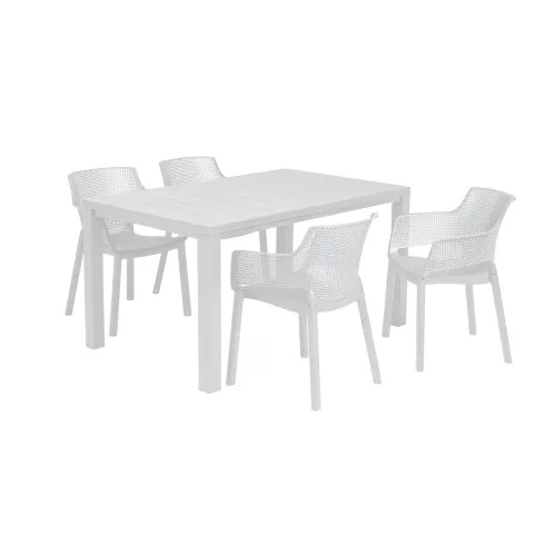 Set 6 Sedie da Esterno Keter Bianco Impilabili Resistenti UV Moderne