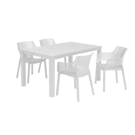 Set 6 Sedie da Esterno Keter Bianco Impilabili Resistenti UV Moderne