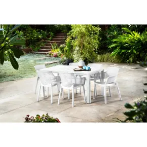 Set 6 Sedie da Esterno Keter Bianco Impilabili Resistenti UV Moderne 2
