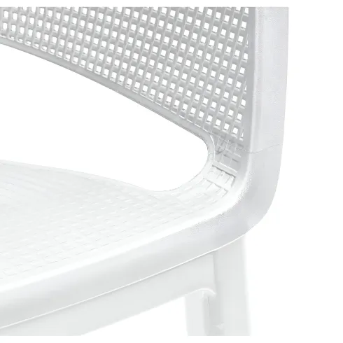 Set 6 Sedie da Esterno Keter Bianco Impilabili Resistenti UV Moderne