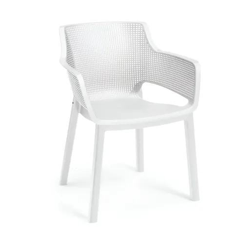 Set 6 Sedie da Esterno Keter Bianco Impilabili Resistenti UV Moderne