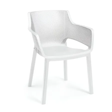 Set 6 Sedie da Esterno Keter Bianco Impilabili Resistenti UV Moderne