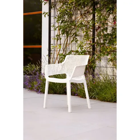 Set 6 Sedie da Esterno Keter Bianco Impilabili Resistenti UV Moderne
