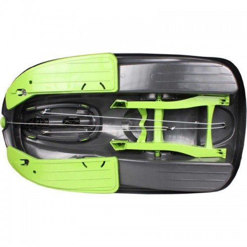 Bob Doppio Stratos Freno Volante Nero 2 Posti Slitta Slittino da Neve Max 120kg