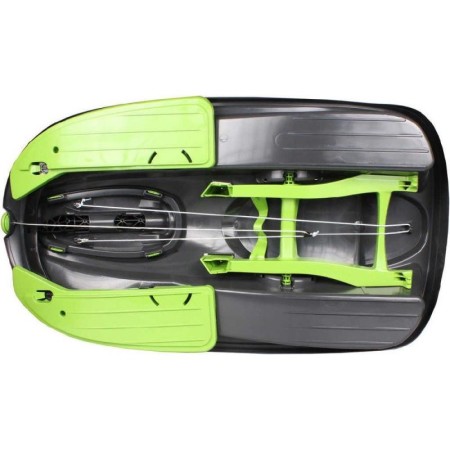Bob Doppio Stratos Freno Volante Nero 2 Posti Slitta Slittino da Neve Max 120kg