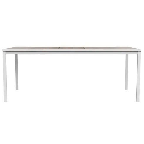Tavolo da Giardino 200x93 cm Bianco Rettangolare Resina Effetto Legno