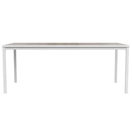 Tavolo da Giardino 200x93 cm Bianco Rettangolare Resina Effetto Legno