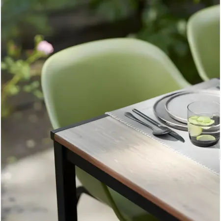 Tavolo da Giardino 200x93 cm Grafite Rettangolare Resina Effetto Legno