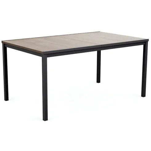 Tavolo da Giardino 159x95 cm Grafite Rettangolare Effetto Legno Metallo