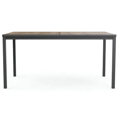 Tavolo da Giardino 159x95 cm Grafite Rettangolare Effetto Legno Metallo
