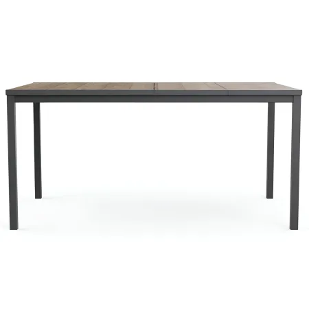 Tavolo da Giardino 159x95 cm Grafite Rettangolare Effetto Legno Metallo