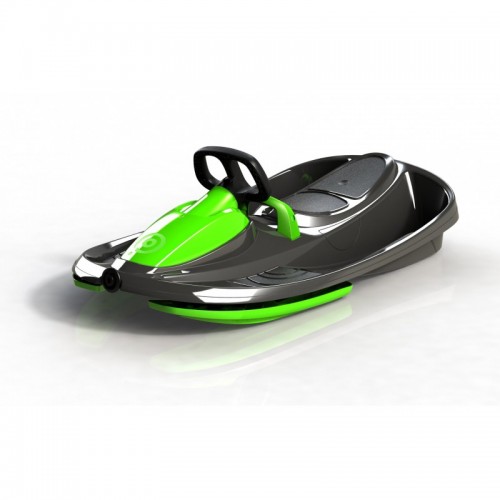 Bob Doppio Stratos Freno Volante Nero 2 Posti Slitta Slittino da Neve Max 120kg