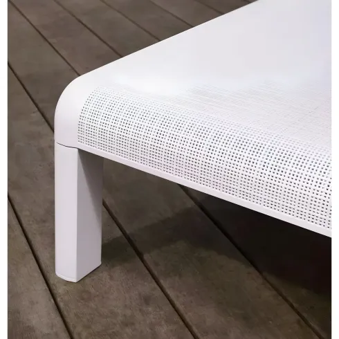 Lettino Prendisole Pieghevole da Esterno Bianco Resina Resistente UV