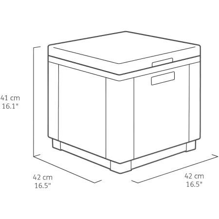 Tavolino Termico Contenitore Porta Ghiaccio da Esterno Grafite Rattan
