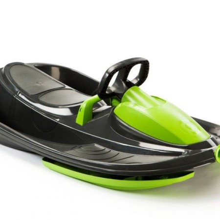 Bob Doppio Stratos Freno Volante Nero 2 Posti Slitta Slittino da Neve Max 120kg