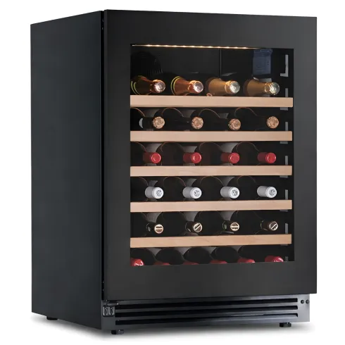 Cantinetta Vino a Incasso 52 Bottiglie Nero Ventilata Classe G Acciaio