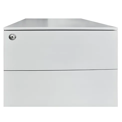 Cassettiera Ufficio 3 Cassetti in Metallo Grigio Chiaro con Serratura