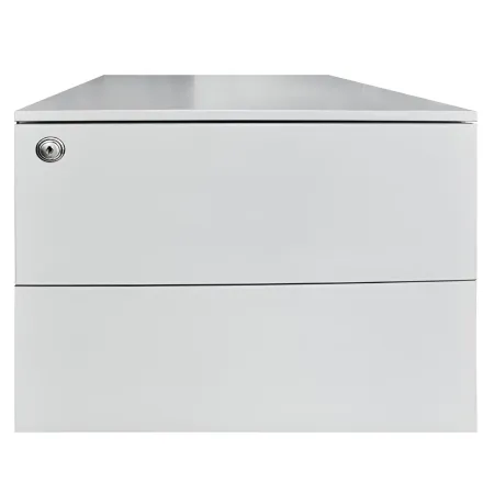 Cassettiera Ufficio 3 Cassetti in Metallo Grigio Chiaro con Serratura