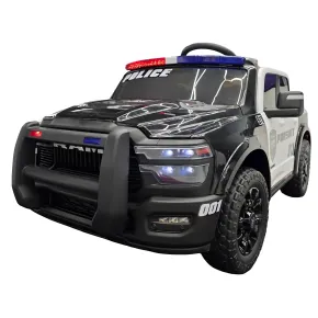 Auto Elettrica Bambini Dodge RAM Polizia 12V Nero Sirene Telecomando