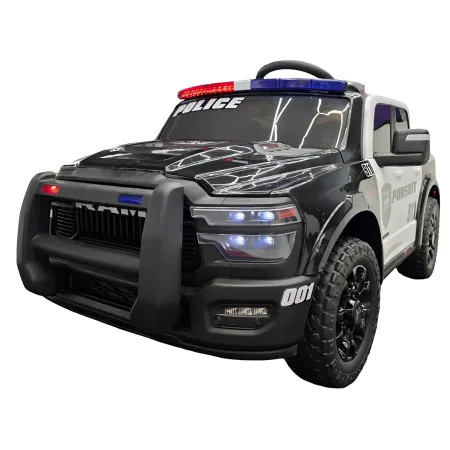 Auto Elettrica Bambini Dodge RAM Polizia 12V Nero Sirene Telecomando