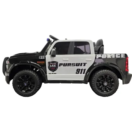 Auto Elettrica Bambini Dodge RAM Polizia 12V Nero Sirene Telecomando