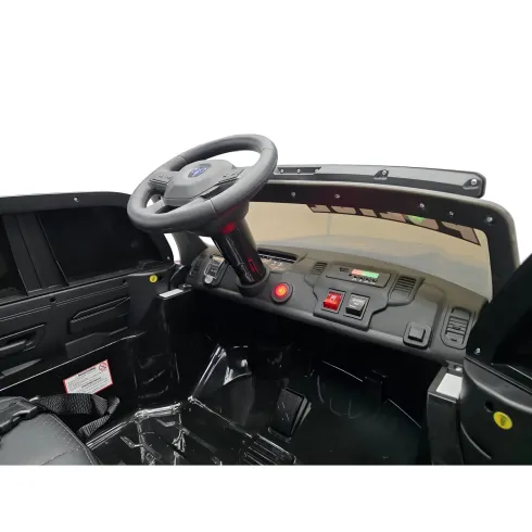 Auto Elettrica Bambini Dodge RAM Polizia 12V Nero Sirene Telecomando