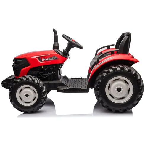 Trattore Elettrico per Bambini 24V Rosso con Rimorchio Ribaltabile