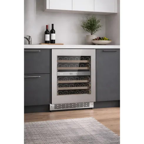 Cantinetta Vino a Incasso 36 Bottiglie Ventilata Classe F Inox LED