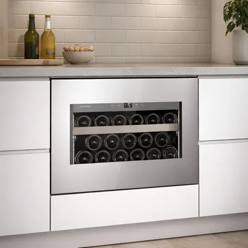 Cantinetta Vino a Incasso 17 Bottiglie Ventilata Classe F Inox LED