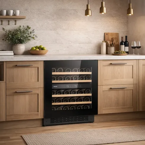 Cantinetta Vino a Incasso 36 Bottiglie Ventilata Classe F Nero LED