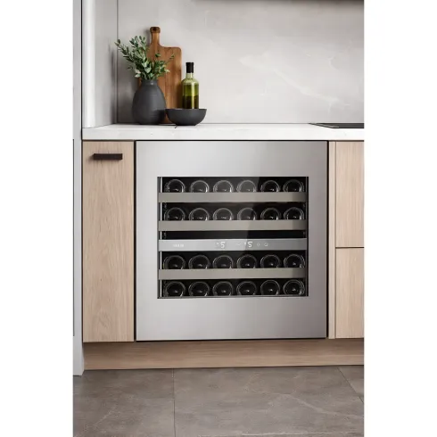 Cantinetta Vino Incasso 24 Bottiglie Ventilata Apertura Push Pull Inox