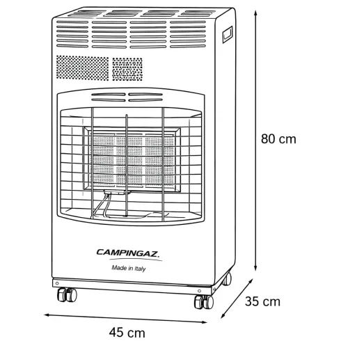 Outlet Stufa Infrarossi Gas 4100W Portatile Bordeaux Valvola Sicurezza