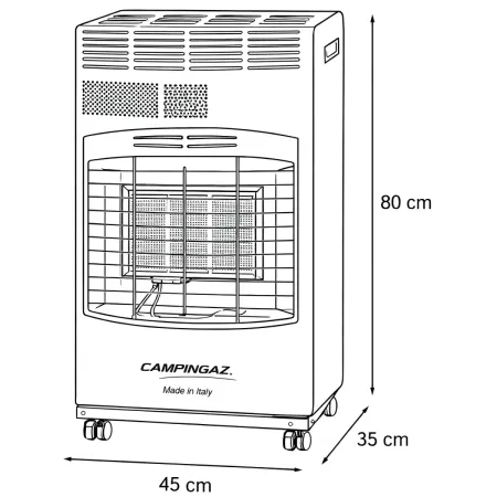 Outlet Stufa Infrarossi Gas 4100W Portatile Bordeaux Valvola Sicurezza