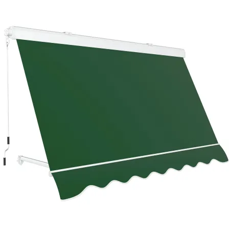 Tenda da Sole a Caduta 250x250 Verde con Bracci Cassonata da Esterno