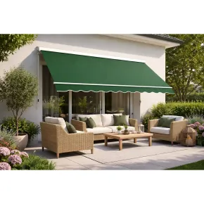 Tenda da Sole a Caduta 250x250 Verde con Bracci Cassonata da Esterno 2