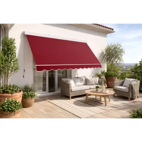 Tenda da Sole a Caduta 400x300 cm Rosso Ferrara Cassonata da Esterno 2